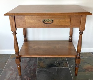 lot 157 image: Vintage Wooden Accent Table with Drawer