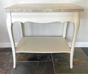 lot 153 image: Vintage Marble Top Accent Table