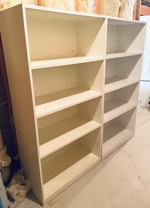 lot 185 image: Pair of White Wooden Shelves