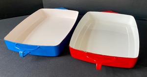 lot 42 image: Two Dansk Enamel Baking Dishes