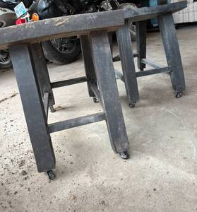 lot 31 image: Pair of 2 Black Rolling Stools