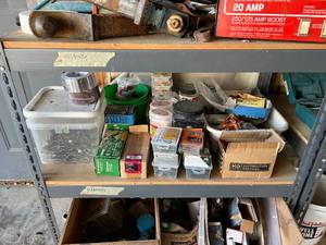 lot 114 image: Shelf Contents Building Materials, Trailer Mounts, and More