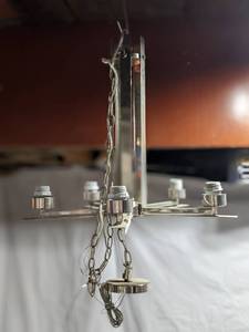lot 54 image: 6 light Stainless Chandelier (No Cones)