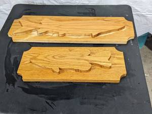 lot 67 image: Large Wooden Fish Cuts On Finished Board