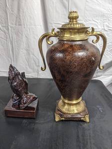 Large Urn and Praying Hands Statue