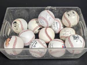 lot 14 image: Souvenir Baseballs-Don Mattingly, Jose Canseco, Nolan Ryan, Will Clark, Walter Johnson, & More