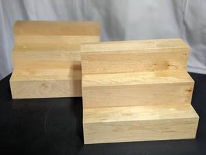lot 43 image: Set Of Two Wooden Step-Shelf Organizers
