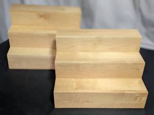 lot 44 image: Set Of Two Wooden Step-Shelf Organizers