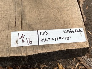 Lot Of (2) 2.5 x 16 White Oak Wood Slabs -- 13ft Lengths