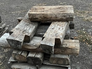 Pallet Lot Of (9) Reclaimed Wood Timbers