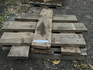 Pallet Lot Of (10) 2x10 Pine Wood Slabs -- 4ft Lengths