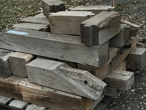 Pallet Lot Of Assorted 6x6 White Oak Lumber