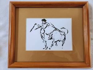 lot 115 image: Toreador Oil on Paper Painting