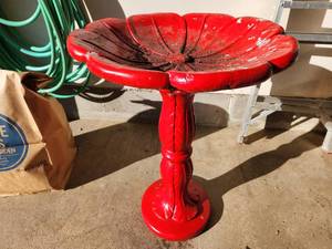 lot 128 image: Red Birdbath