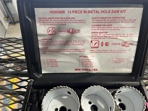 lot 30 image: MAC 13pc. Hole saw kit