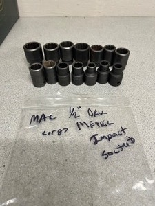 lot 87 image: Assortment of MAC 12 drive Metric Impact Sockets