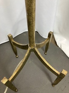lot 22 image: Currey & Company Corridor Floor Lamp- Bronze Finished Wrought Iron Base