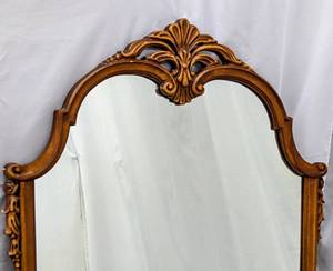lot 32 image: Vintage French Louis XV Style Wood Mirror