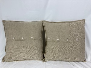 lot 48 image: Two Pottery Barn Gold Suede Throw Pillows