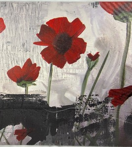 lot 47 image: Unframed Picture Of Field of Red Poppies
