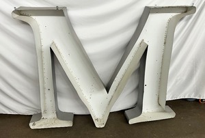 lot 93 image: Giant Metal Letter M or W Sign