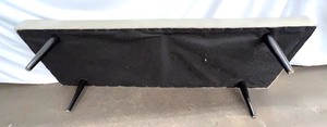 lot 95 image: Mid Century Modern Tufted  Bench w Tapered Legs