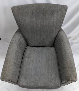 lot 99 image: Pottery Barn Irving Charcoal Fabric Swivel Chair, 2 of 2