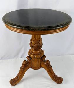 lot 117 image: 2000s French Style Gueridon Marble Top Entryway Table