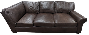 lot 87 image: Exclusive Arhaus Brentwood Two-Piece Brown Italian Leather Sectional