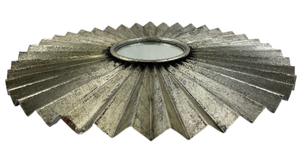 lot 34 image: Large Silver Tone Decorative Fan Mirror- Target