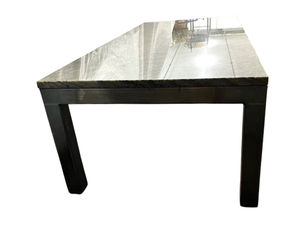 lot 67 image: Restoration Hardware Granite and Bronzed Iron Coffee Table