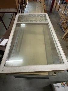 lot 66 image: 2 Vintage Leaded Beveled Glass Windows