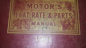 Motors Flat Rate And Parts Manual 1961 Edition.