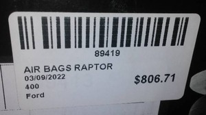 Raptor Air Bag Kit by Airlift Load Lifter 5000 $800 MSRP
