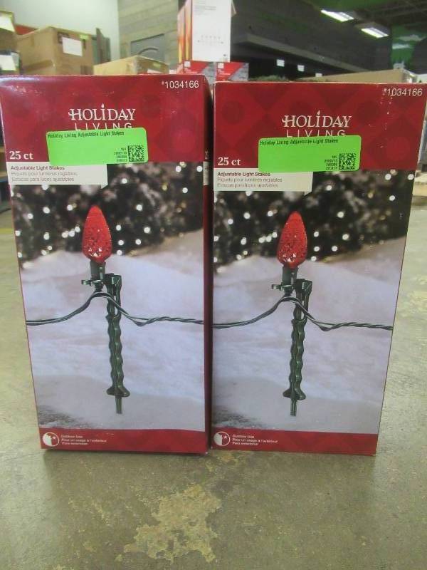 lot 418 image: (2 Packs) Holiday Living Adjustable Light Stakes, 1034166 - SOLD AS IS
