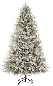 lot 700 image: Home Decorators Collection 7.5 ft Kenwood Flocked Fraser Fir LED Pre-Lit Artificial Christmas Tree with 1000 Warm White Micro Dot Lights, 1006224634 - SOLD AS IS