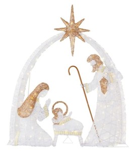 lot 707 image: Home Accents 5.5 ft Polar Wishes LED Nativity Set with 200 Lights, 1005415835 - SOLD AS IS