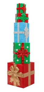 lot 708 image: 8 ft. Giant-Sized Christmas Gift Box with LED Lights Yard Sculpture, 1006231396 - SOLD AS IS