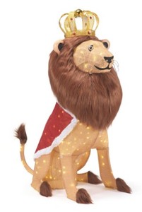 lot 727 image: Home Accents Holiday 60 in. Christmas Warm White LED Tinsel Lion, 1004392026 - SOLD AS IS