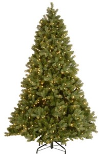 lot 729 image: National Tree Co. 6-12 ft. Feel Real Downswept Douglas Fir Hinged Artificial Christmas Tree with 650 Clear Lights, PEDD1-312-65 - SOLD AS IS