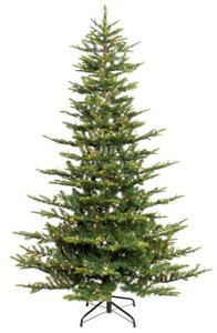 lot 732 image: Puleo International 6.5 ft. Pre-Lit Incandescent Aspen Green Fir Artificial Christmas Tree with 500 UL Clear Lights, APG-65C5 - SOLD AS IS