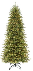 lot 747 image: Puleo International 9 ft. Pre-Lit Incandescent Slim Fraser Fir Artificial Christmas Tree with 800 UL Clear Lights, 1002757870 - SOLD AS IS -