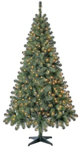 lot 758 image: Holiday Time Pre-Lit Madison Pine Artificial Christmas Tree, Mini Clear Lights, 6.5, T-31 - SOLD AS IS
