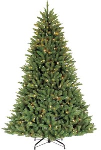 lot 815 image: Puleo International 6.5 ft. Pre-Lit Incandescent Fraser Fir Artificial Christmas Tree with 500 UL Clear Lights, FF-65C5 - SOLD AS IS