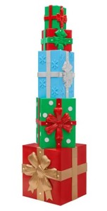 lot 820 image: Home Accents 8 ft. Giant-Sized Christmas Gift Box with LED Lights Yard Sculpture, 1006231396 - SOLD AS IS