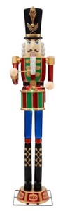 lot 828 image: Home Accents 8 ft Giant Nutcracker with LCD LifeEyes and Sound Yard Sculpture, 1006230600 - SOLD AS IS