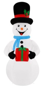 lot 833 image: Home Accents 6.5 ft Pre-Lit LED Airblown Snowman Christmas Inflatable, 1006215586 - SOLD AS IS