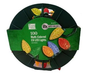 lot 718 image: 100-Light Multi-Color LED C9 Light Set on Spool, 1002308195 - SOLD AS IS
