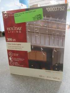 lot 842 image: Holiday Living  300-Count Constant White Mini Incandescent Plug-In Christmas Icicle Lights, 0003752 - SOLD AS IS