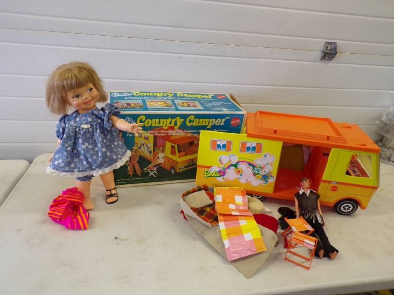 Vintage Barbie Country Camper in Box and 1967 Ideal Toy Doll